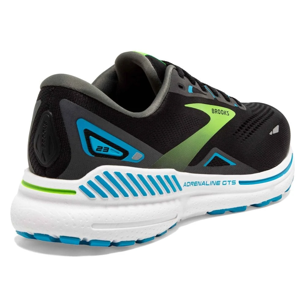 BROOKS Adrenaline GTS 23 Wide 2E Mens Running Shoes Black/Hawaiian Ocean/Green 4 BROOKS Adrenaline GTS 23 Wide 2E Mens Running Shoes Black/Hawaiian Ocean/Green - Image 2