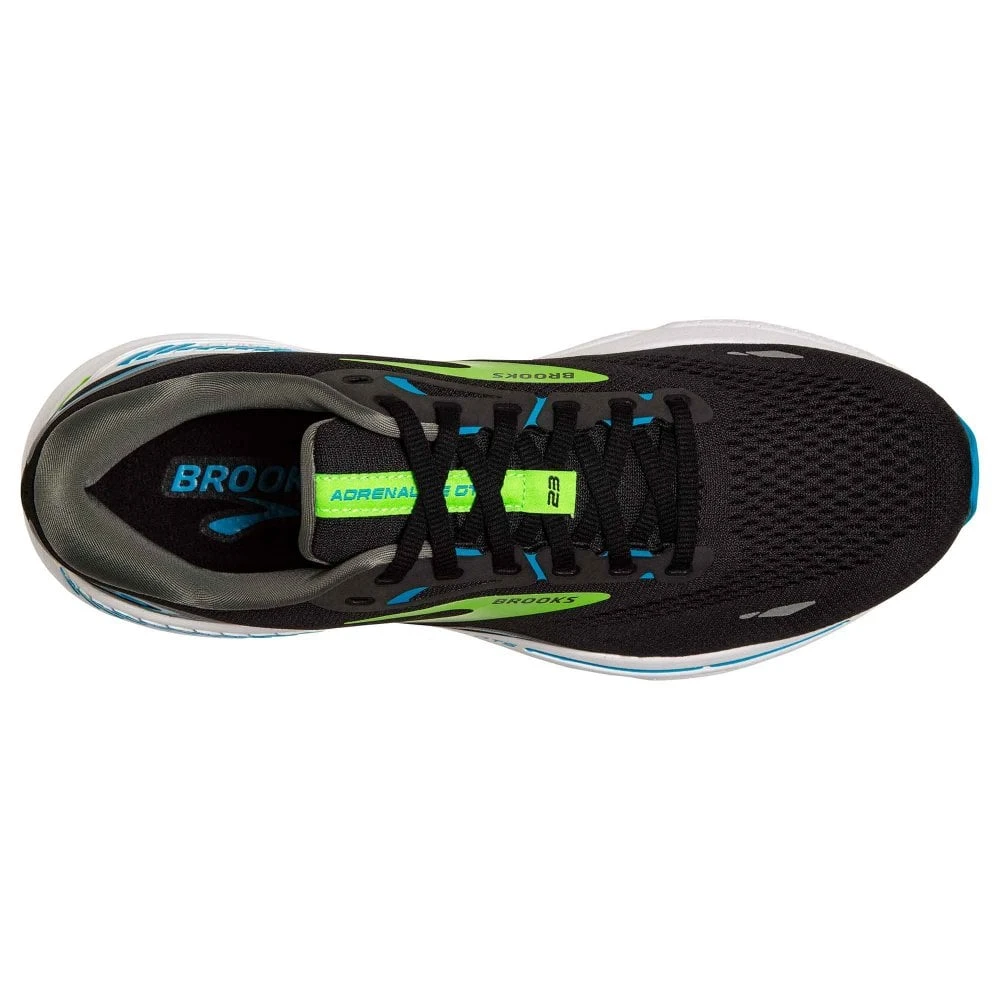 BROOKS Adrenaline GTS 23 Wide 2E Mens Running Shoes Black/Hawaiian Ocean/Green 5 BROOKS Adrenaline GTS 23 Wide 2E Mens Running Shoes Black/Hawaiian Ocean/Green - Image 3