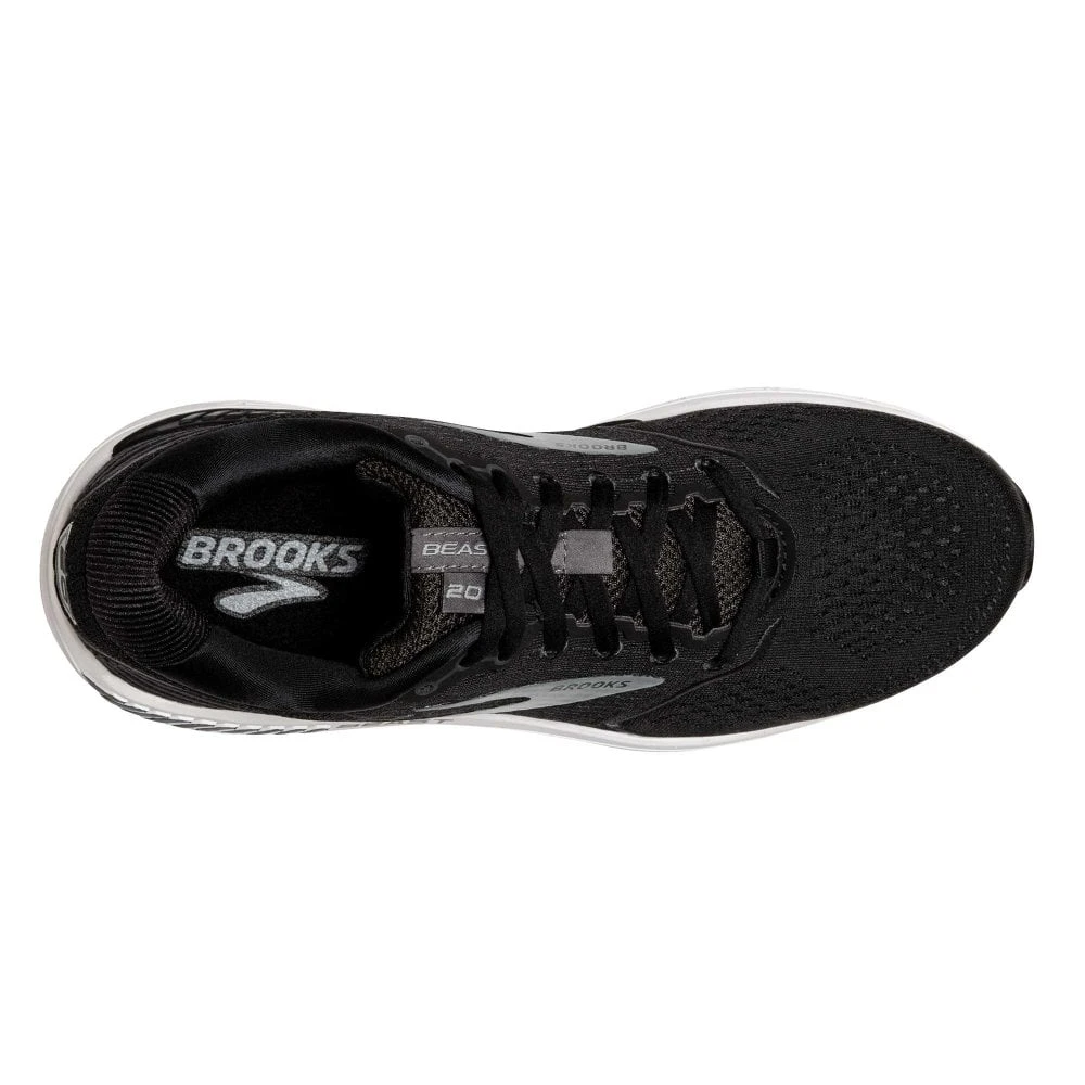 BROOKS Beast 20 Wide 2E Mens Running Shoes Black/Ebony/Grey 4 BROOKS Beast 20 Wide 2E Mens Running Shoes Black/Ebony/Grey - Image 2