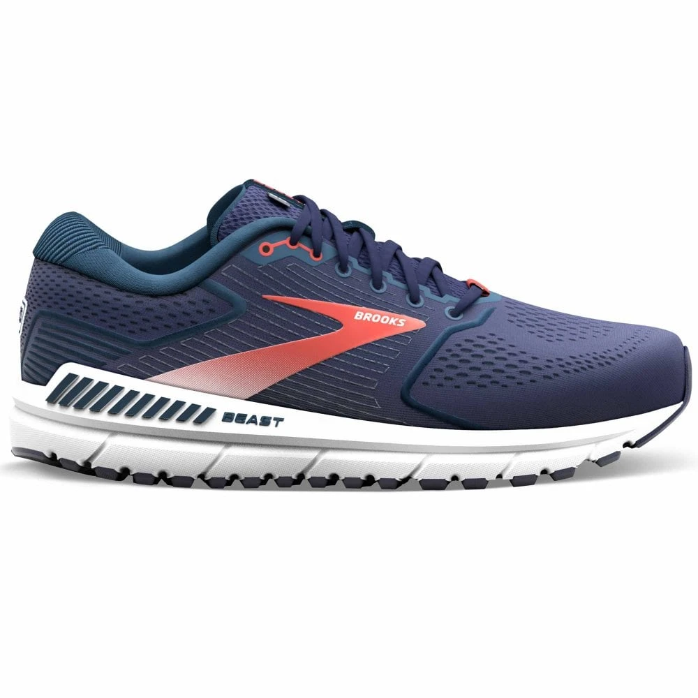 BROOKS Beast 20 Wide 2E Mens Running Shoes Peacoat/Midnight/Red 3 BROOKS Beast 20 Wide 2E Mens Running Shoes Peacoat/Midnight/Red