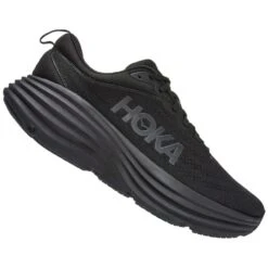 Hoka Bondi 8 Mens Road Running Shoes Black/Black