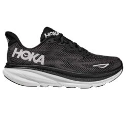 Hoka Clifton 9 Wide D Womens Running Shoes Black/White