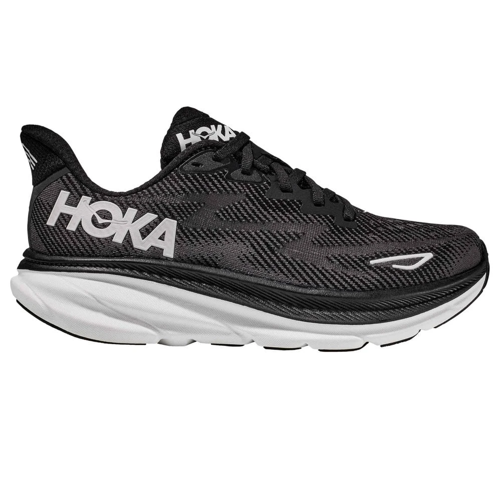 Hoka Clifton 9 Wide D Womens Running Shoes Black/White 3 Hoka Clifton 9 Wide D Womens Running Shoes Black/White