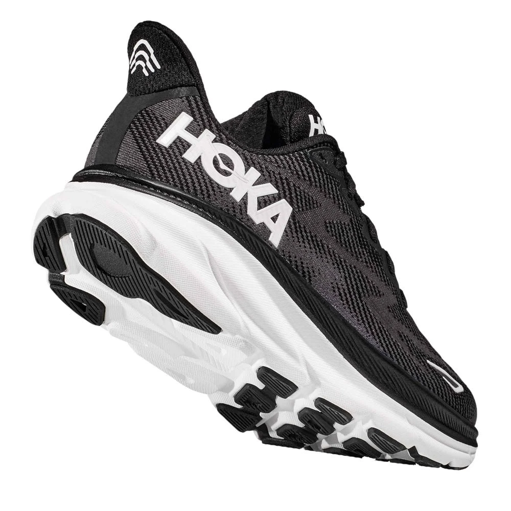 Hoka Clifton 9 Wide D Womens Running Shoes Black/White 4 Hoka Clifton 9 Wide D Womens Running Shoes Black/White - Image 2