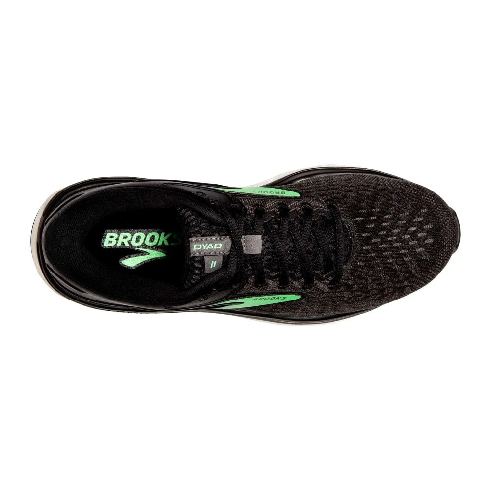 BROOKS Dyad 11 Wide D Womens Running Shoes Black/Ebony/Green 4 BROOKS Dyad 11 Wide D Womens Running Shoes Black/Ebony/Green - Image 2