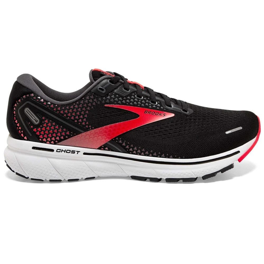 BROOKS Ghost 14 Wide 2E Mens Running Shoes Black/Red/White 3 BROOKS Ghost 14 Wide 2E Mens Running Shoes Black/Red/White