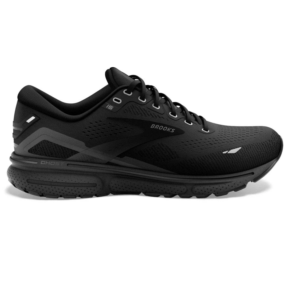 BROOKS Ghost 15 Wide 2E Mens Running Shoes Black/Black/Ebony 3 BROOKS Ghost 15 Wide 2E Mens Running Shoes Black/Black/Ebony