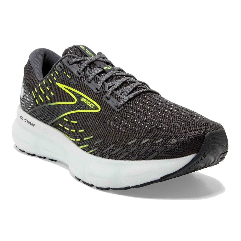 BROOKS Glycerin 20 Mens Running Shoes Ebony/White/Nightlife 3 BROOKS Glycerin 20 Mens Running Shoes Ebony/White/Nightlife