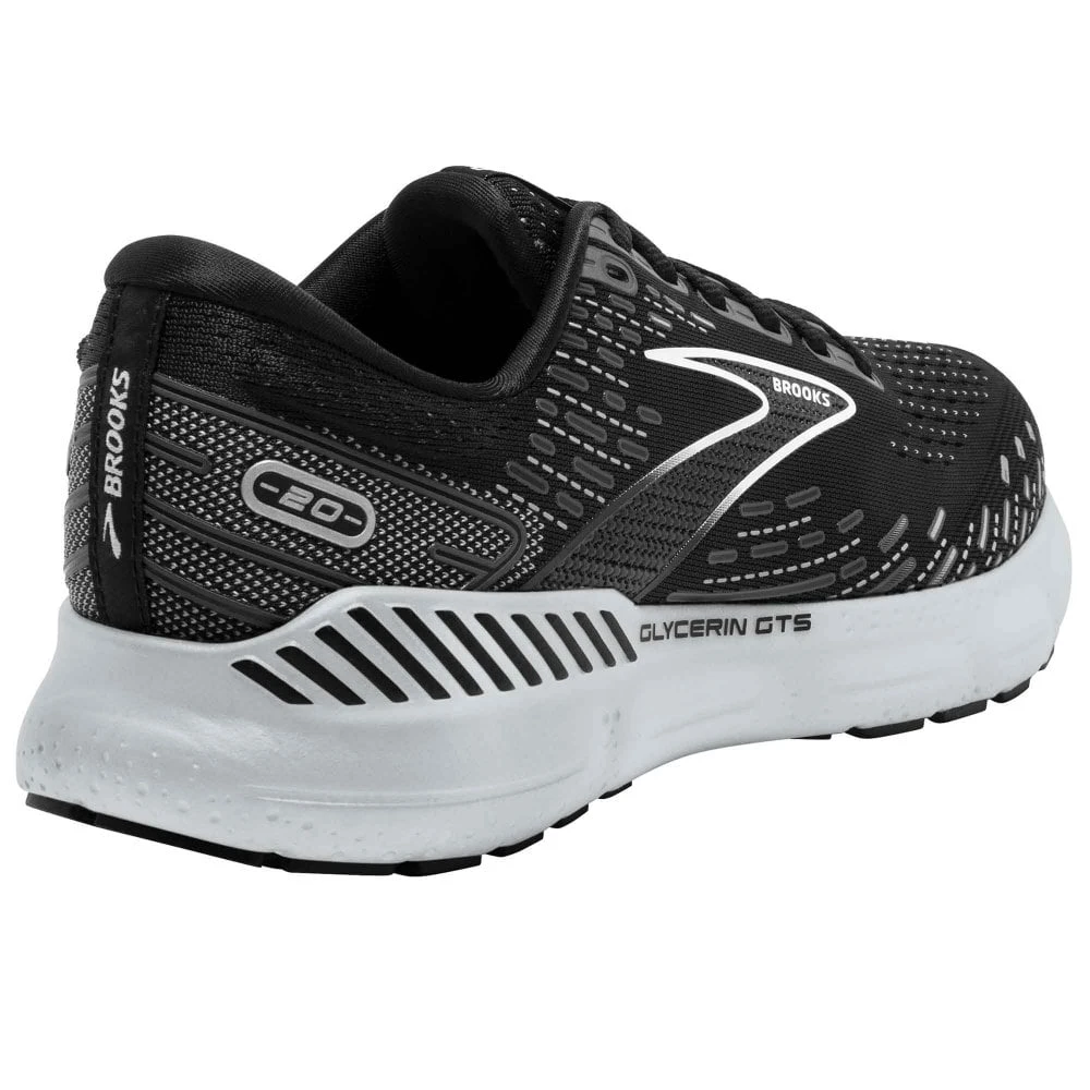 BROOKS Glycerin GTS 20 Wide D Womens Running Shoes Black/White/Alloy 3 BROOKS Glycerin GTS 20 Wide D Womens Running Shoes Black/White/Alloy - Image 2
