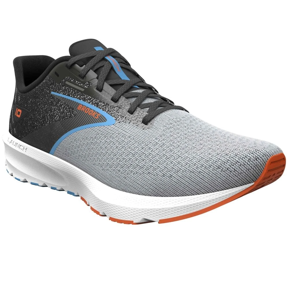 BROOKS Launch 10 Mens Running Shoes Black/Grey/Orange Clown Fish 3 BROOKS Launch 10 Mens Running Shoes Black/Grey/Orange Clown Fish