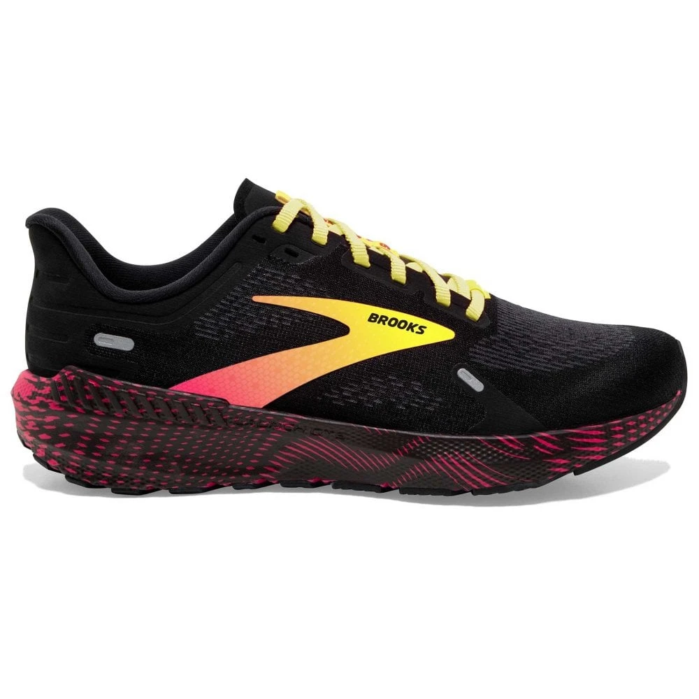 BROOKS Launch GTS 9 Mens Running Shoes Black/Pink/Yellow 4 BROOKS Launch GTS 9 Mens Running Shoes Black/Pink/Yellow - Image 2