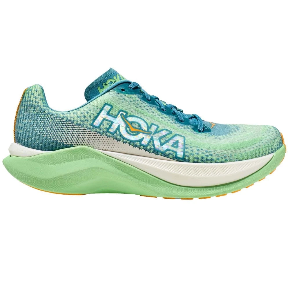 Hoka Mach X Mens Running Shoes Ocean Mist/Lime Glow 3 Hoka Mach X Mens Running Shoes Ocean Mist/Lime Glow