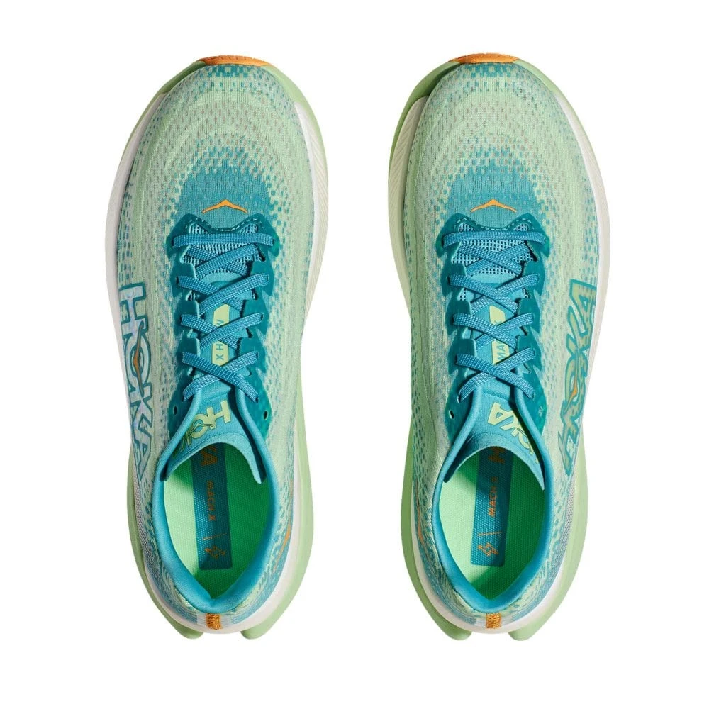 Hoka Mach X Mens Running Shoes Ocean Mist/Lime Glow 5 Hoka Mach X Mens Running Shoes Ocean Mist/Lime Glow - Image 3