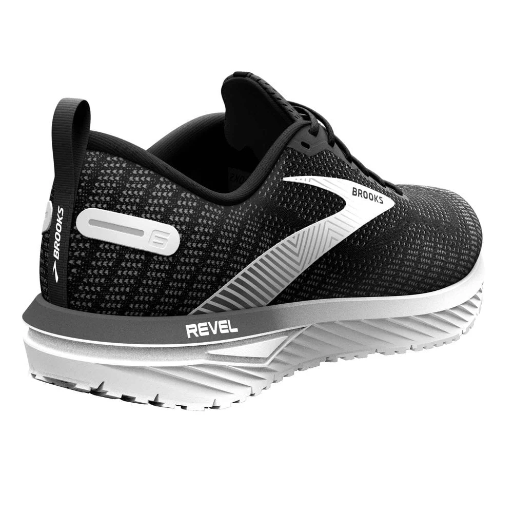 BROOKS Revel 6 Mens Running Shoes Black/Blackened Pearl/White 4 BROOKS Revel 6 Mens Running Shoes Black/Blackened Pearl/White - Image 2