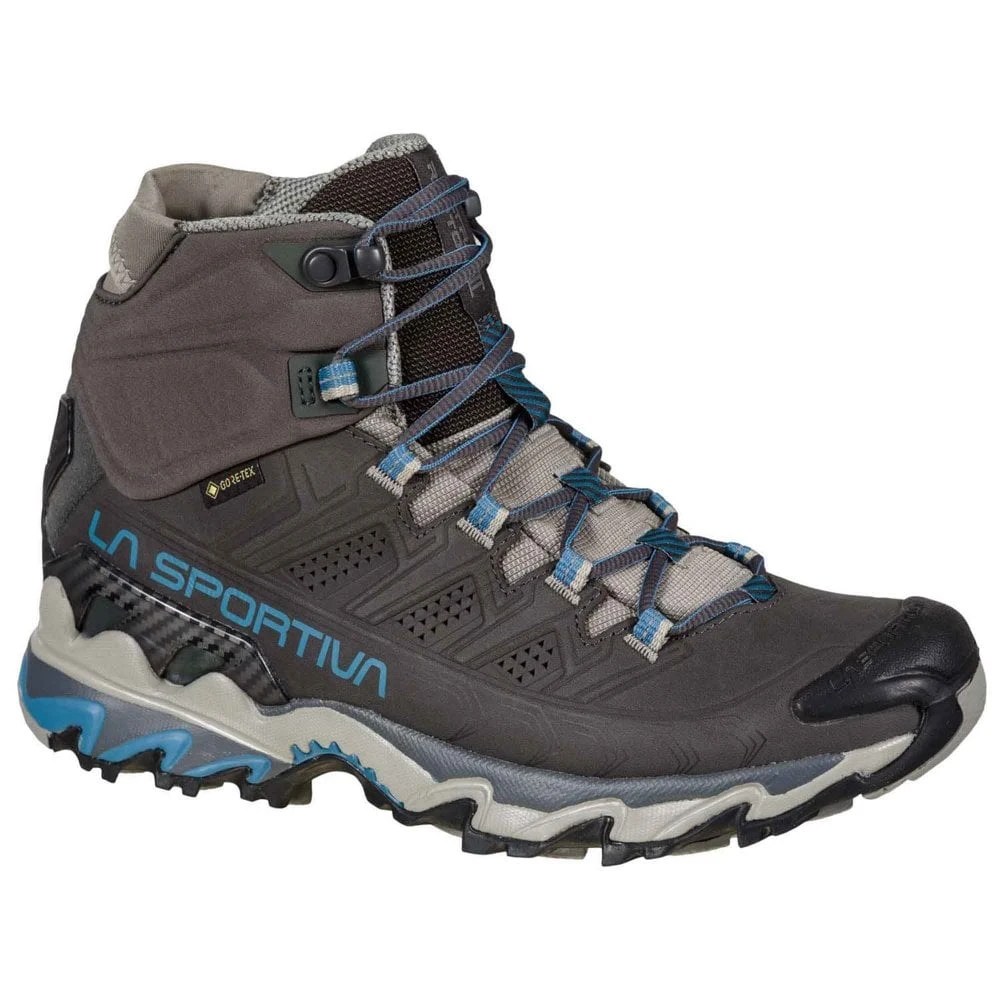 La Sportiva Ultra Raptor II Mid Leather GTX Womens Waterproof Hiking Boots Carbon/Atlantic 3 La Sportiva Ultra Raptor II Mid Leather GTX Womens Waterproof Hiking Boots Carbon/Atlantic