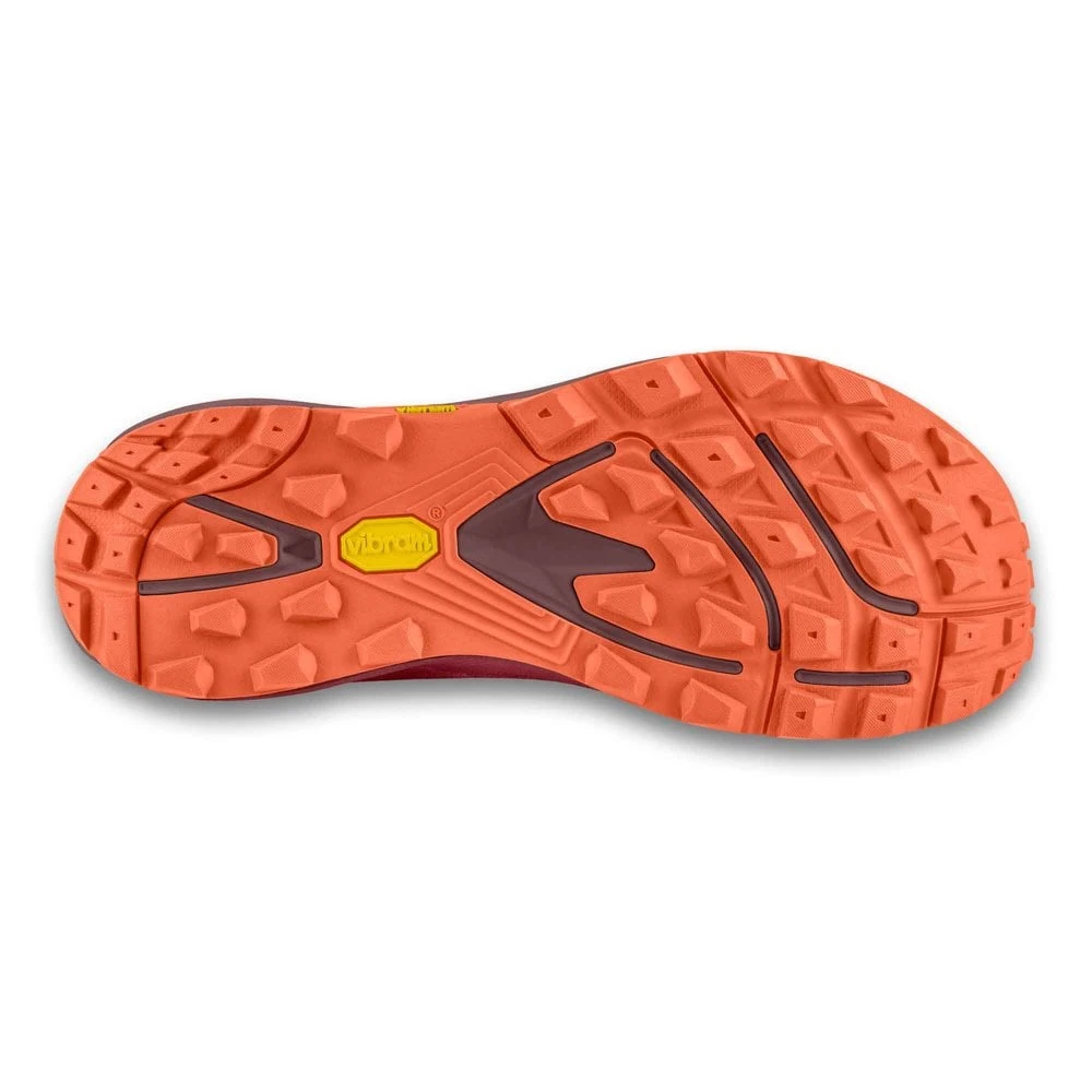 Topo Athletic Ultraventure 2 Womens Trail Running Shoes Berry/Orange 4 Topo Athletic Ultraventure 2 Womens Trail Running Shoes Berry/Orange - Image 2